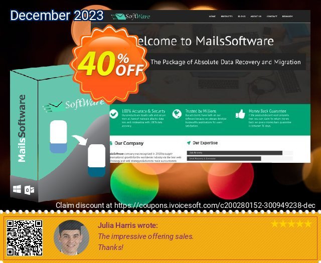 MailsSoftware Thunderbird to Outlook Converter 令人敬畏的 产品销售 软件截图