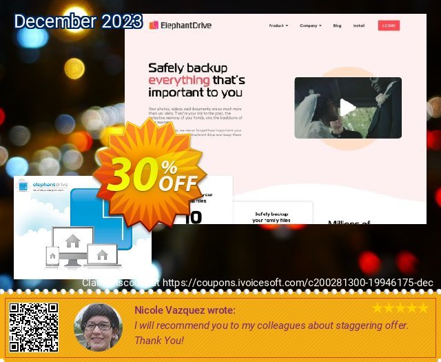 ElephantDrive Business Subscription Exzellent Außendienst-Promotions Bildschirmfoto