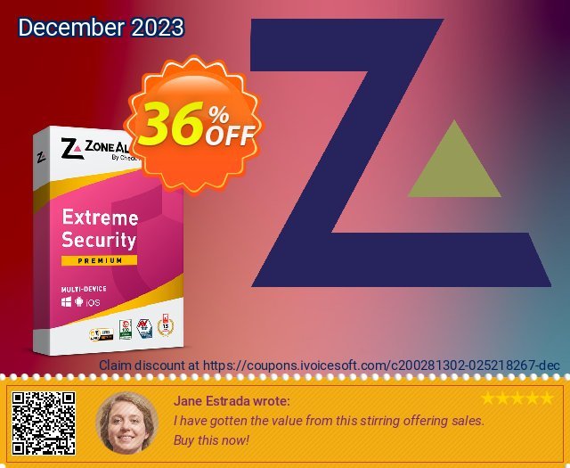 ZoneAlarm Extreme Security (10 Devices) 棒极了 优惠码 软件截图