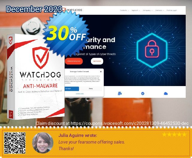 Watchdog Anti-Malware 1 year / 1 PC discount 30% OFF, 2022 Kissing Day discount. 30% OFF Watchdog Anti-Malware 1 year / 1 PC, verified