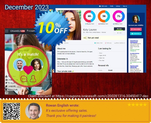 Chameleon Initial website setting up discount 10% OFF, 2022 Happy New Year offering sales. Initial website setting up Awful promotions code 2022