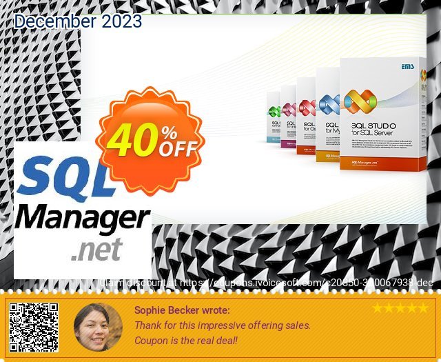 EMS Data Comparer for PostgreSQL (Business) + 1 Year Maintenance discount 30% OFF, 2023 April Fools' Day promo sales. Coupon code EMS Data Comparer for PostgreSQL (Business) + 1 Year Maintenance