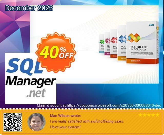 EMS SQL Query for SQL Server (Business) + 1 Year Maintenance discount 30% OFF, 2023 Good Friday discount. Coupon code EMS SQL Query for SQL Server (Business) + 1 Year Maintenance