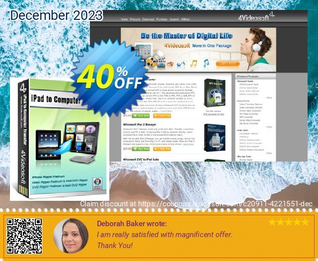 4Videosoft iPad to Computer Transfer verblüffend Promotionsangebot Bildschirmfoto