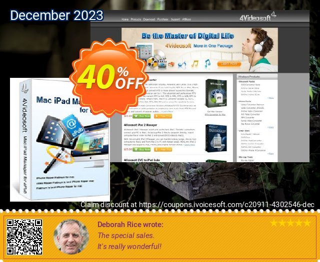 4Videosoft Mac iPad Manager for ePub discount 40% OFF, 2022 Mother Day offering sales. 4Videosoft Mac iPad Manager for ePub fearsome discounts code 2022