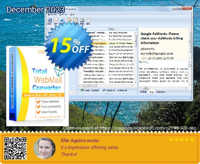 Coolutils Total Webmail Converter wunderschön Ermäßigung Bildschirmfoto