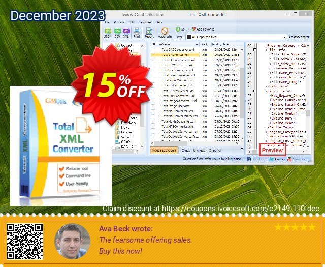 Coolutils Total XML Converter wundervoll Verkaufsförderung Bildschirmfoto