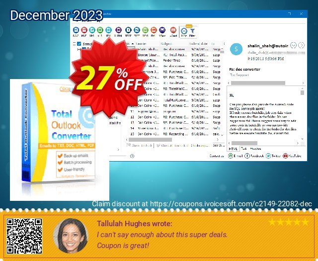 Coolutils Total Outlook Converter (Commercial License) discount 27% OFF, 2024 Easter Day offering sales. 27% OFF Coolutils Total Outlook Converter (Commercial License), verified