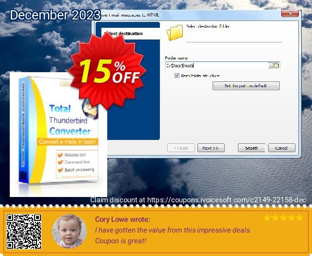 Coolutils Total Thunderbird Converter Pro (Site License) discount 15% OFF, 2024 Resurrection Sunday offering sales. 15% OFF Coolutils Total Thunderbird Converter Pro (Site License), verified