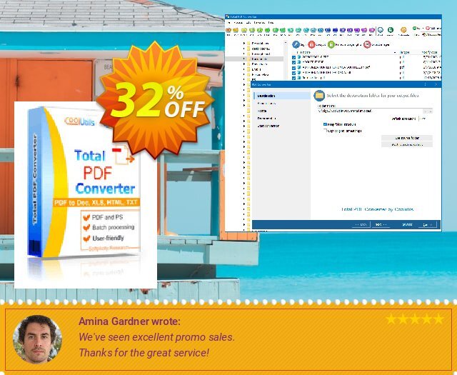 Coolutils Total PDF Converter discount 32% OFF, 2024 Easter Day offering deals. 30% OFF JoyceSoft