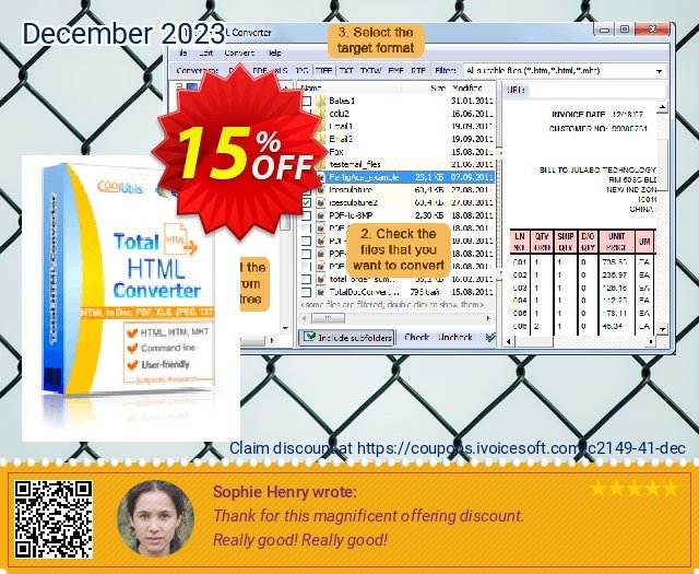 CoolUtils Total HTML Converter discount 15% OFF, 2022 New Year's Weekend offering sales. 30% OFF JoyceSoft