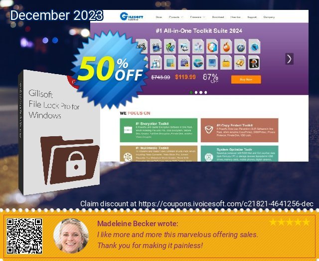 GiliSoft File Lock Pro Lifetime (for 3 PCs) wunderbar Promotionsangebot Bildschirmfoto