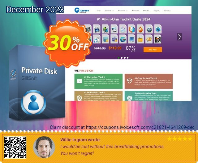 Gilisoft Private Disk - 3 PC / Lifetime impresif promo Screenshot