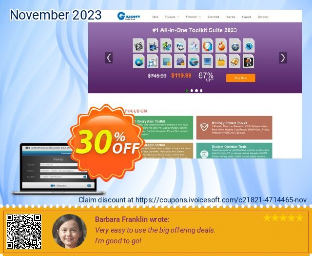 Gilisoft Screen Recorder Pro Lifetime genial Außendienst-Promotions Bildschirmfoto