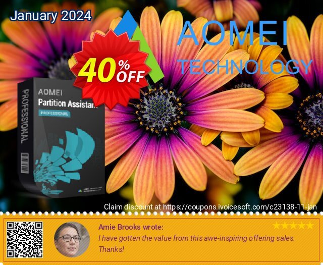 Get 40% OFF AOMEI Partition Assistant Pro + Lifetime Upgrade discounts