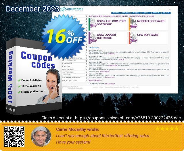 Aggsoft TCP/IP logger ActiveX umwerfenden Außendienst-Promotions Bildschirmfoto