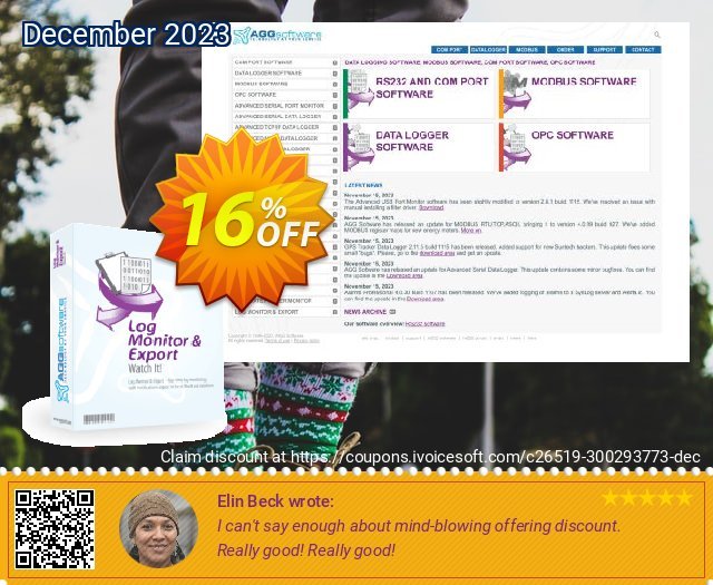 Aggsoft Log Monitor & Export discount 16% OFF, 2024 World Ovarian Cancer Day offering sales. Promotion code Log Monitor & Export Standard