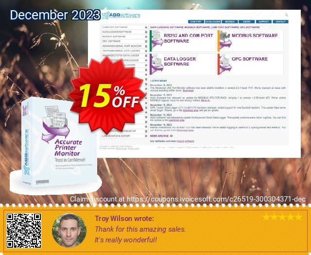 Aggsoft Accurate Printer Monitor Corporate hebat voucher promo Screenshot