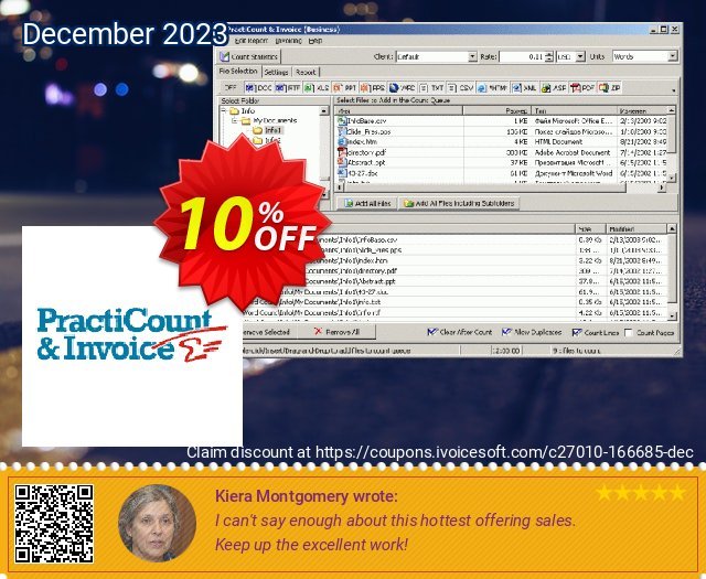 PractiCount and Invoice geniale Außendienst-Promotions Bildschirmfoto