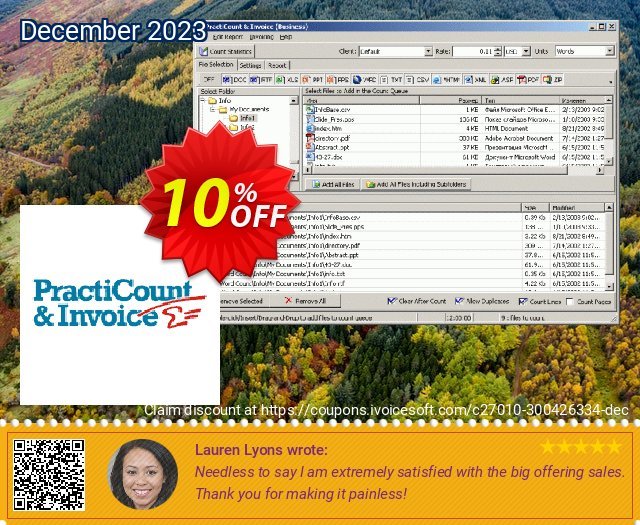 Get 10% OFF PractiCount and Invoice (Upgrade from 3.xx to 4.0 Business Edition) offering sales
