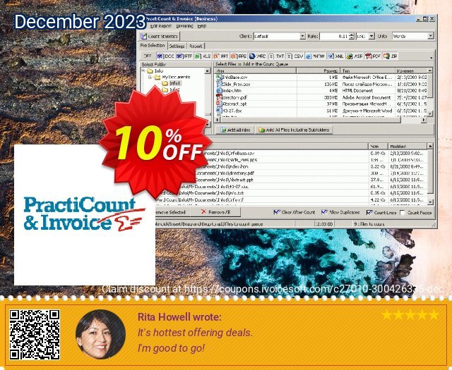 PractiCount and Invoice 4.0 (Upgrade to Business Edition) ausschließlich Diskont Bildschirmfoto