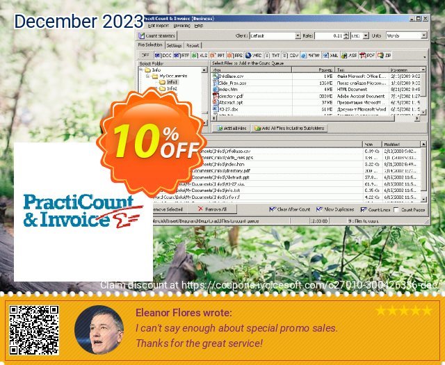 PractiCount and Invoice (Upgrade from 3.xx to 4.0 Standard Edition) discount 10% OFF, 2024 April Fools' Day promotions. Coupon code PractiCount and Invoice (Upgrade from 3.xx to 4.0 Standard Edition)