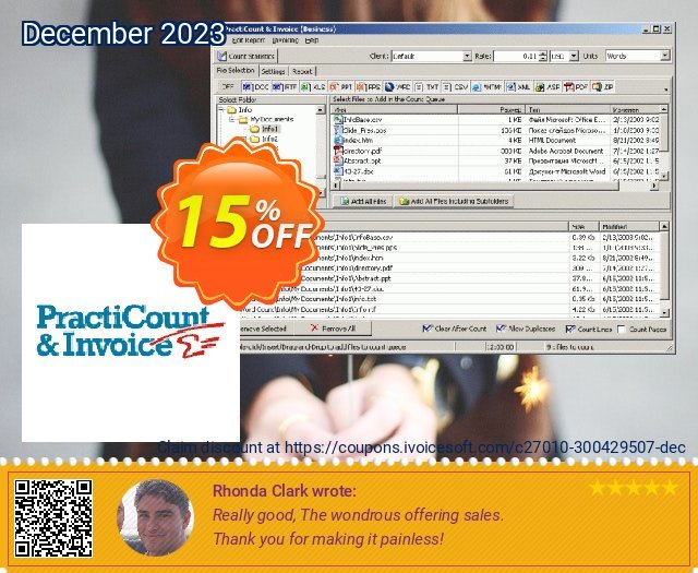 PractiCount and Invoice Enterprise Edition atemberaubend Beförderung Bildschirmfoto