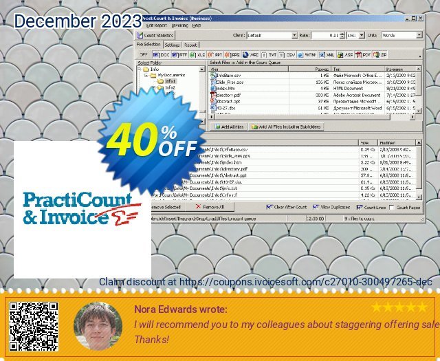 PractiCount and Invoice Business Edition World License 美妙的 折扣码 软件截图