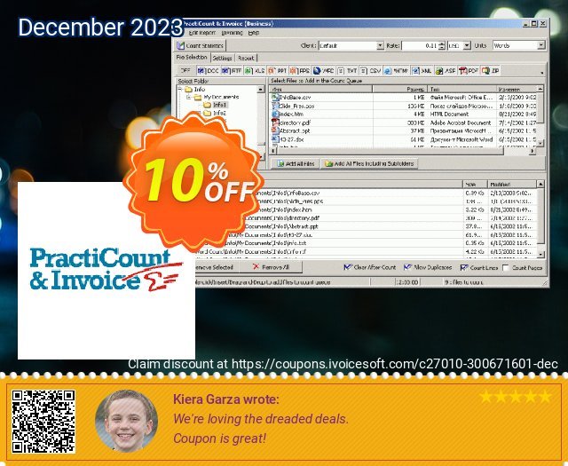 PractiCount and Invoice (Upgrade from 3.xx to 4.0 Business Edition Site License) menakuntukan penawaran deals Screenshot
