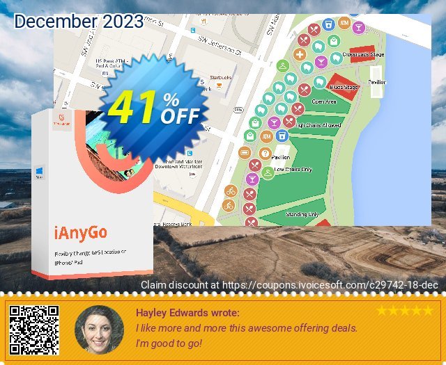 Tenorshare iAnyGo (1-Month Plan) discount 41% OFF, 2023 April Fools' Day offering sales. 41% OFF Tenorshare iAnyGo (1-Month Plan), verified