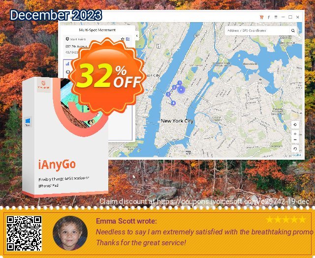 Tenorshare iAnyGo (1-Year Plan) discount 32% OFF, 2023 World Backup Day discounts. 32% OFF Tenorshare iAnyGo (1-Year Plan), verified