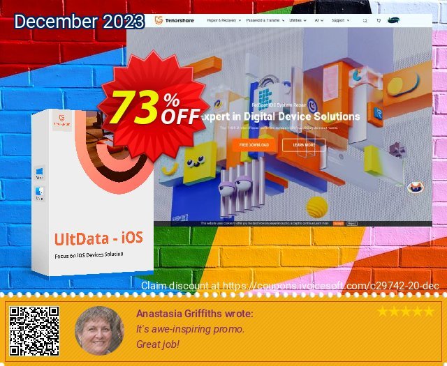 Tenorshare UltData for Windows discount 73% OFF, 2022 Islamic New Year offering discount. 10% Tenorshare 29742