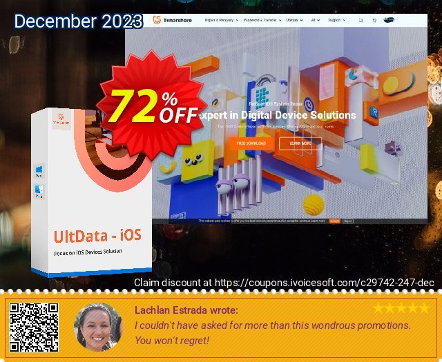 Tenorshare UltData for iOS (Lifetime) discount 72% OFF, 2023 Easter Day offering sales. Tenorshare special coupon (29742)