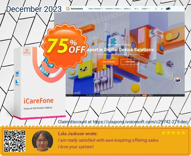 Tenorshare iCareFone (Lifetime License) mengherankan promosi Screenshot