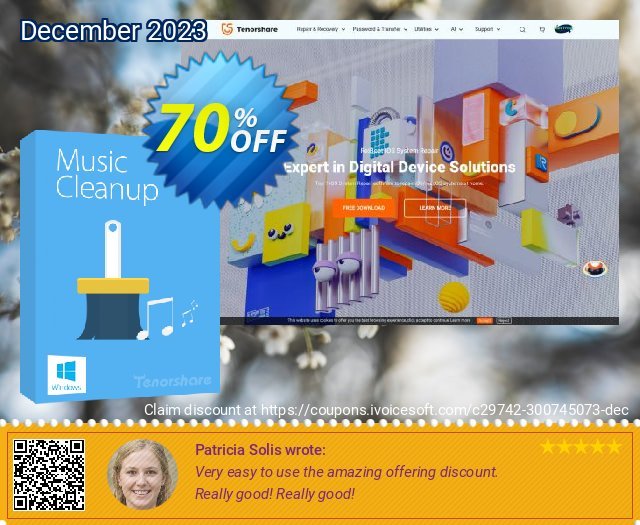 Tenorshare iTunes Music Cleanup (Unlimited PCs) discount 70% OFF, 2023 Resurrection Sunday offering sales. discount