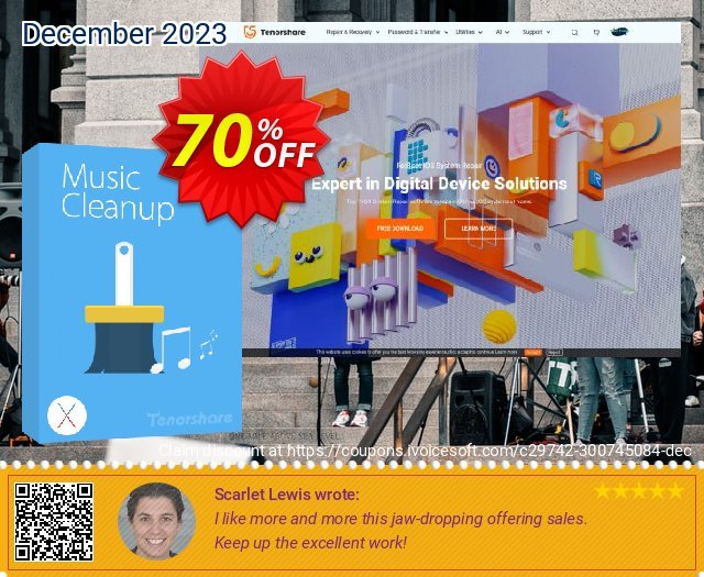 Tenorshare iTunes Music Cleanup for Mac (Unlimited PCs) 令人恐惧的 产品销售 软件截图