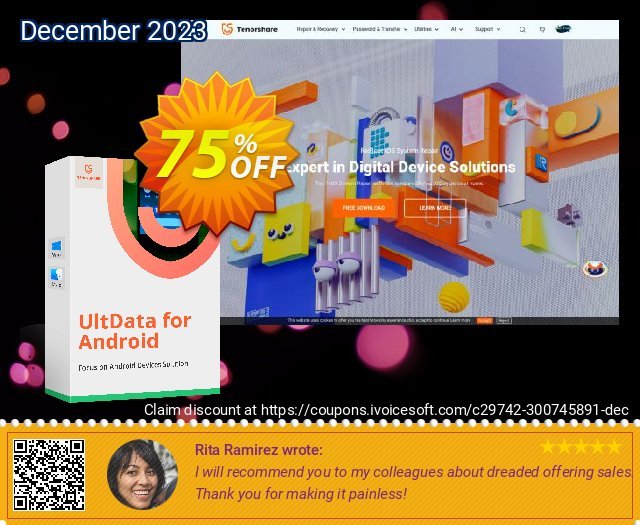 Tenorshare UltData for Android (Lifetime License) discount 75% OFF, 2023 Easter offering sales. Promotion code