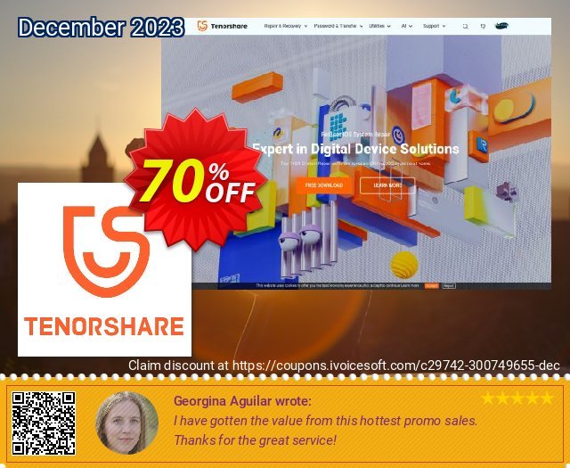 Tenorshare Data Wipe (Unlimited PCs) discount 70% OFF, 2022 Christmas promo sales. discount