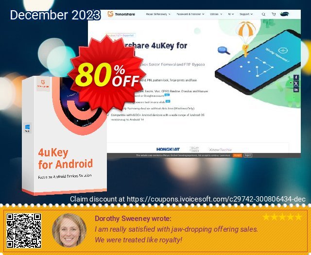 Tenorshare 4uKey for Android (MAC, Lifetime License) discount 80% OFF, 2022 Islamic New Year offering sales. discount