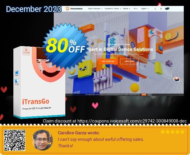 Tenorshare iTransGo for Mac (6-10 Devices) discount 80% OFF, 2023 April Fools' Day sales. discount