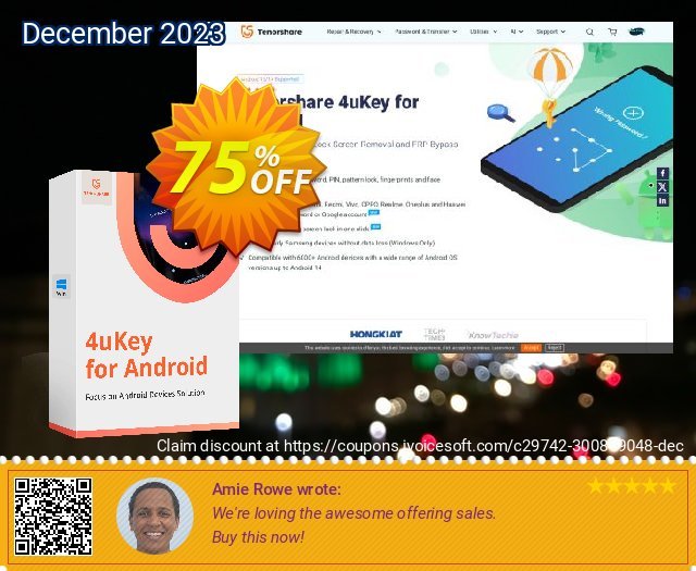 Tenorshare 4uKey for Android discount 75% OFF, 2022 Islamic New Year promo sales. discount