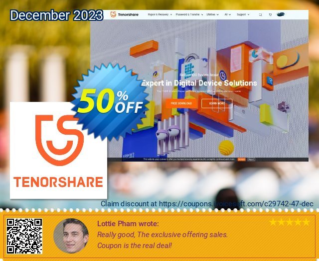 Tenorshare Data Wipe discount 50% OFF, 2023 April Fools Day promo sales. 10% Tenorshare 29742