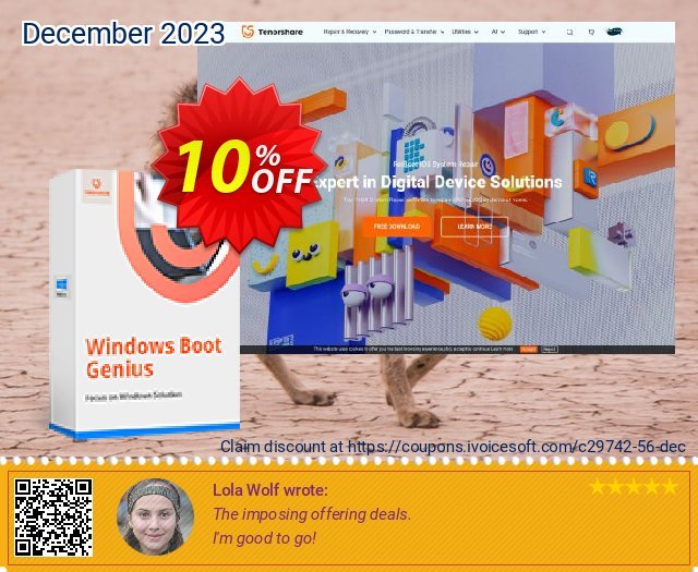 Tenorshare Windows Boot Genius 驚き 登用 スクリーンショット
