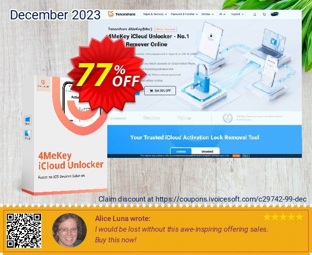 Tenorshare 4MeKey discount 77% OFF, 2022 Discovery Day promo sales. 77% OFF Tenorshare 4MeKey, verified
