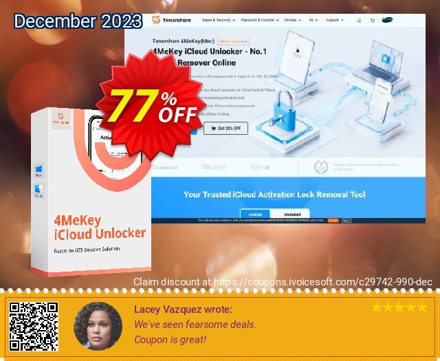Tenorshare 4MeKey (1 Year License) discount 77% OFF, 2022 World Humanitarian Day offering sales. 77% OFF Tenorshare 4MeKey (1 Year License), verified