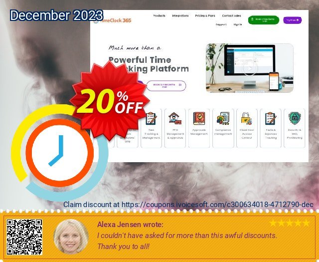 TimeClock 365 monthly subscription umwerfenden Promotionsangebot Bildschirmfoto