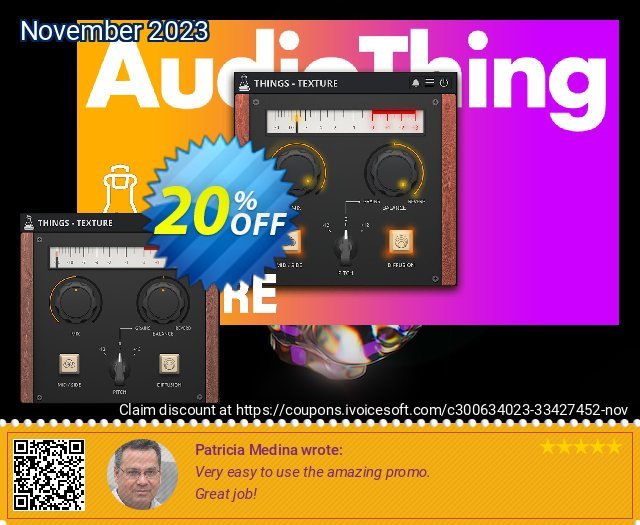 AudioThing Texture discount 20% OFF, 2022 Oceans Month discount. Things - Texture Marvelous deals code 2022