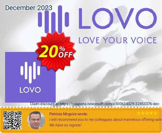 LOVO Studio Unlimited (Annually) discount 20% OFF, 2022 Happy New Year offer. 20% OFF LOVO Studio Unlimited (Annually), verified