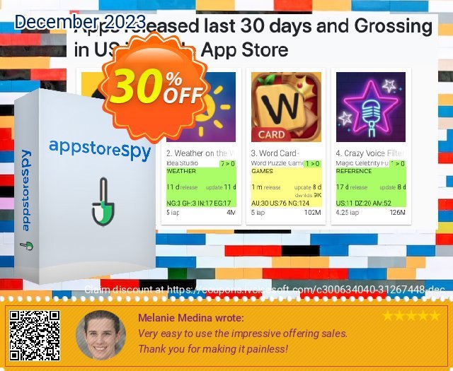 AppstoreSpy Subscription to Business annual billing discount 30% OFF, 2024 World Ovarian Cancer Day discounts. BLACKFRIDAY