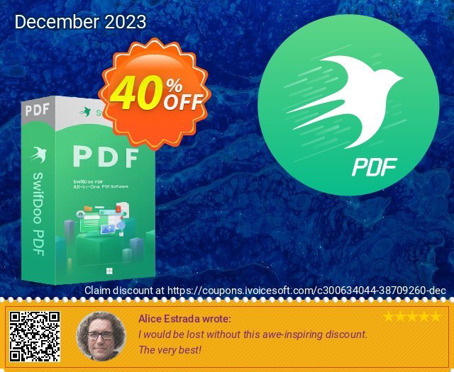 SwifDoo PDF Perpetual (2 PCs) discount 40% OFF, 2024 Labour Day offering sales. 40% OFF SwifDoo PDF Perpetual ( 2 PCs), verified